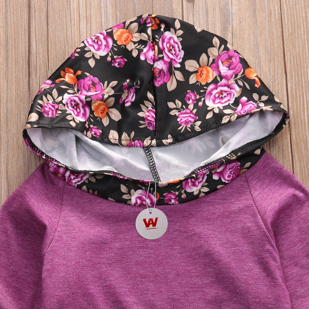 Baby Boy and Girl Clothes Set Floral Hooded Tops Pants Outfits