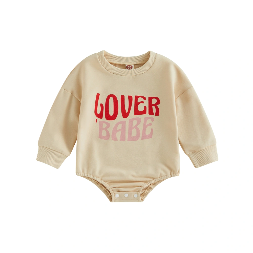 Infant Baby Valentine's Day Jumpsuit, Long Sleeves Letter Print Romper