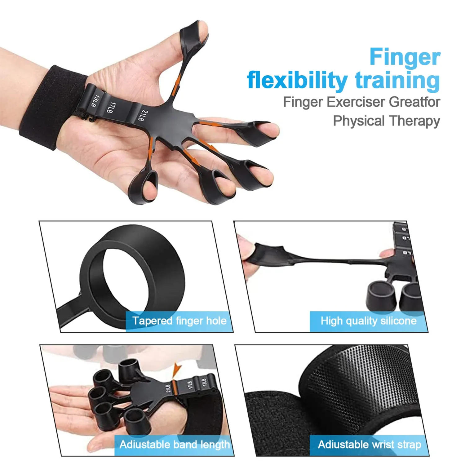 Fitness Hand Grippers, Finger Handle Trainer Fitness Training Tool