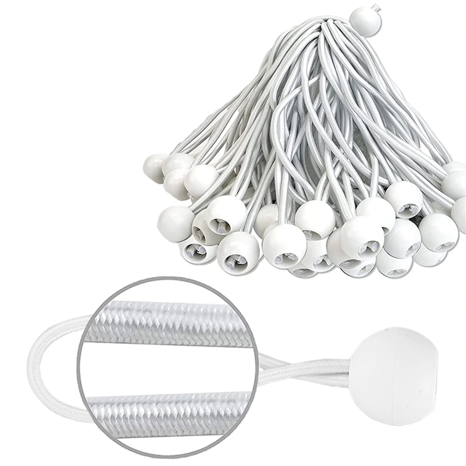 10/20/50 Pack Ball Bungee Cords, Heavy Duty Bungee Canopy Cords
