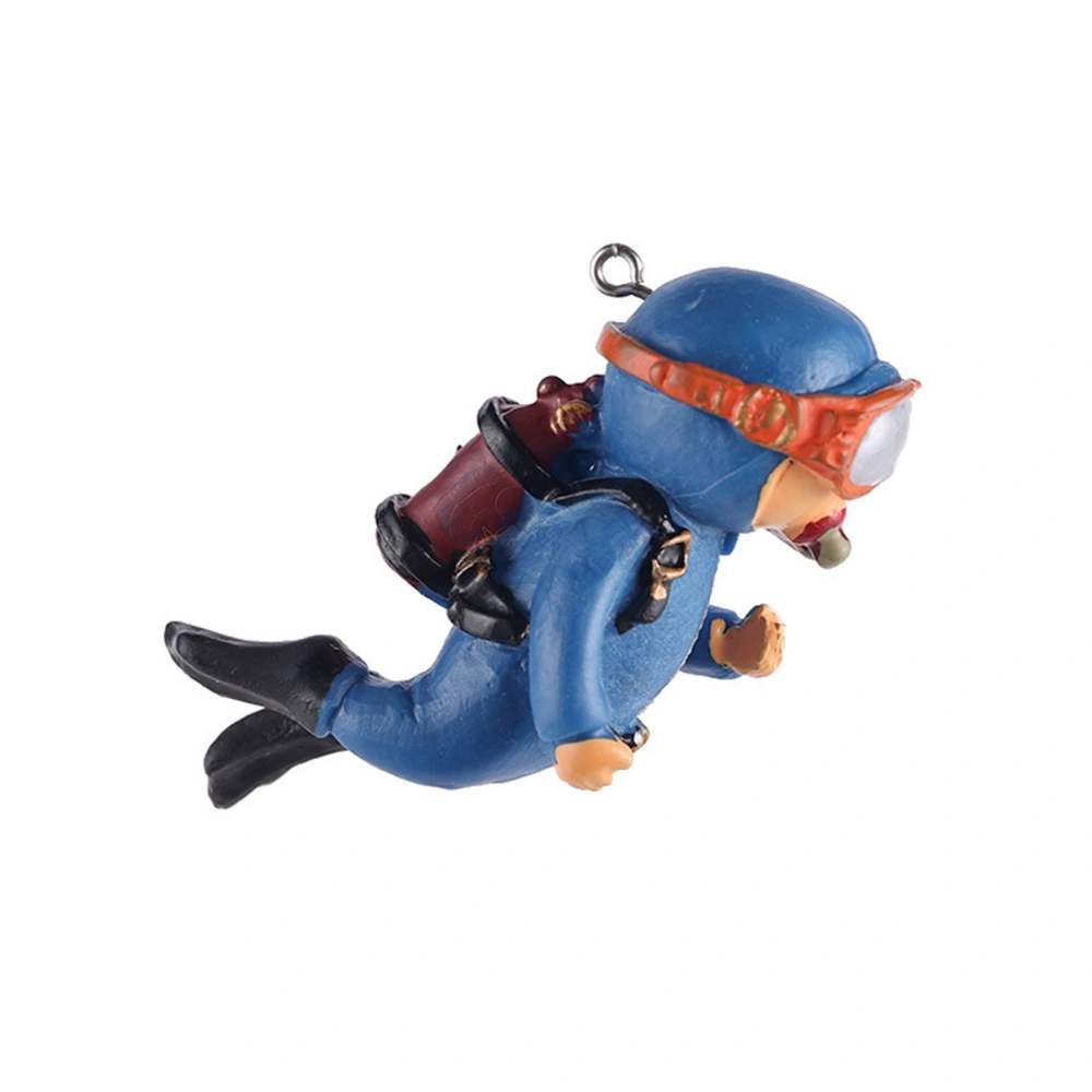 Home Fish Tank Accessory, Cartoon Diver Floating Ornament Fish Toy