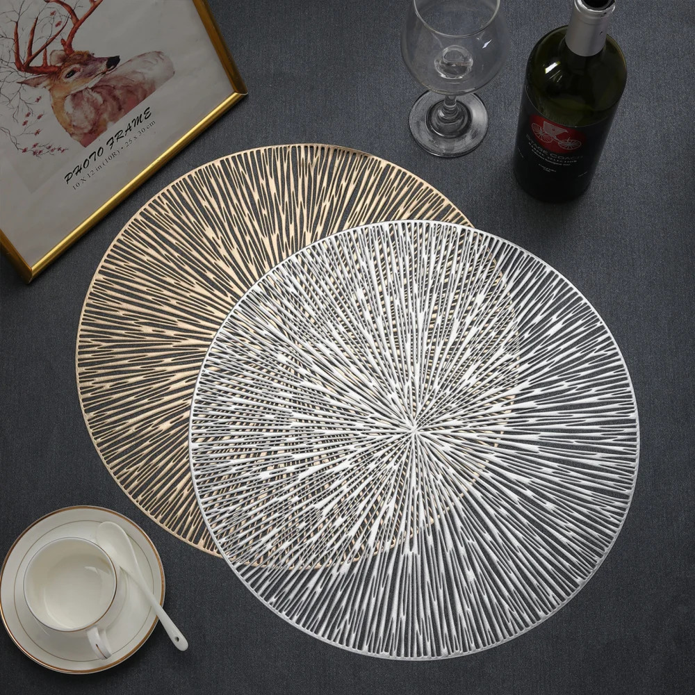 Hollow Out Placemats Non Slip Heat Insulation Round Table Mats