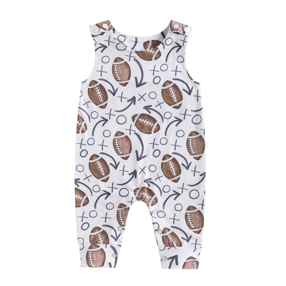 Baby Boy Girls Summer Jumpsuit Rugby Print Sleeveless Suspender Romper