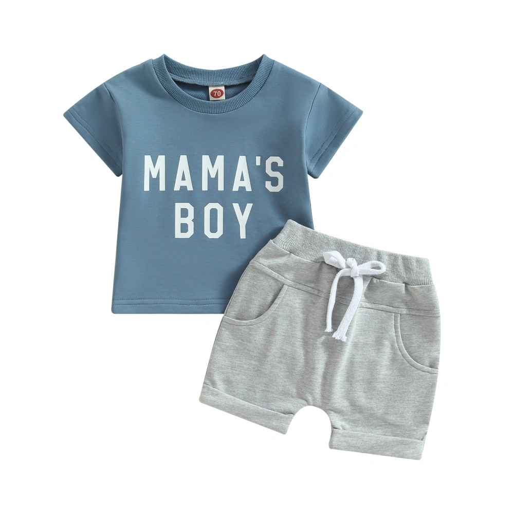 Infant Boy Summer Clothes Suits Letter Print T-Shirts Shorts Set