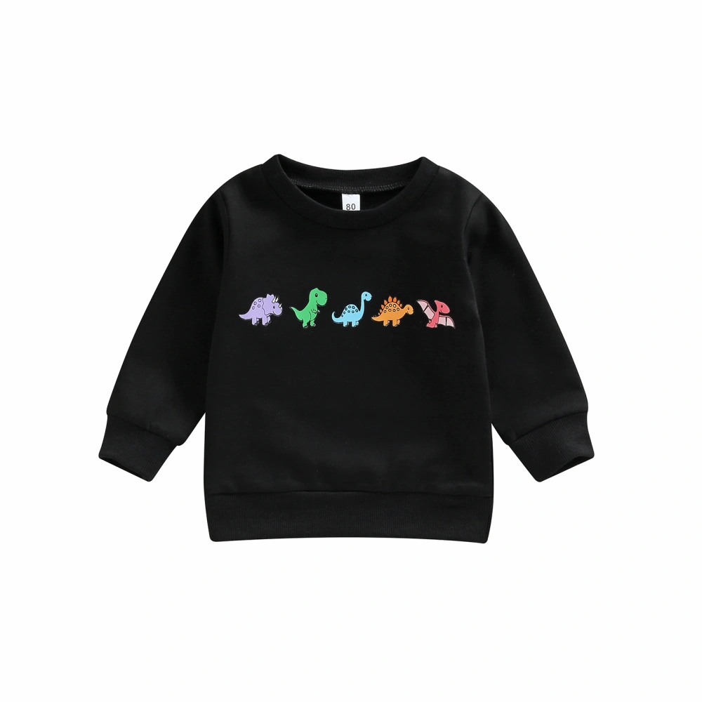 Kid Colorful Dinosaur Print Long-Sleeved O-Neck Loose Sweatshirt