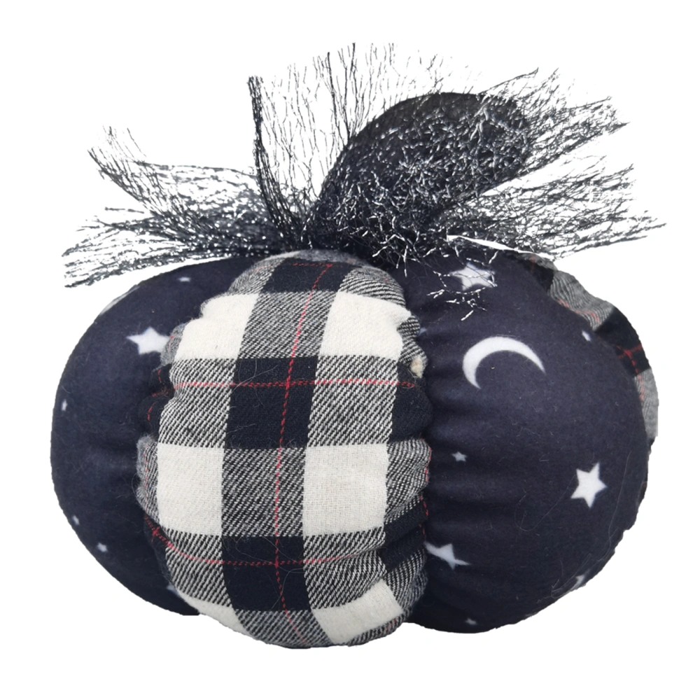 Decorative Doll, Halloween Plaid Pumpkin Shaped Toy Desktop Decor