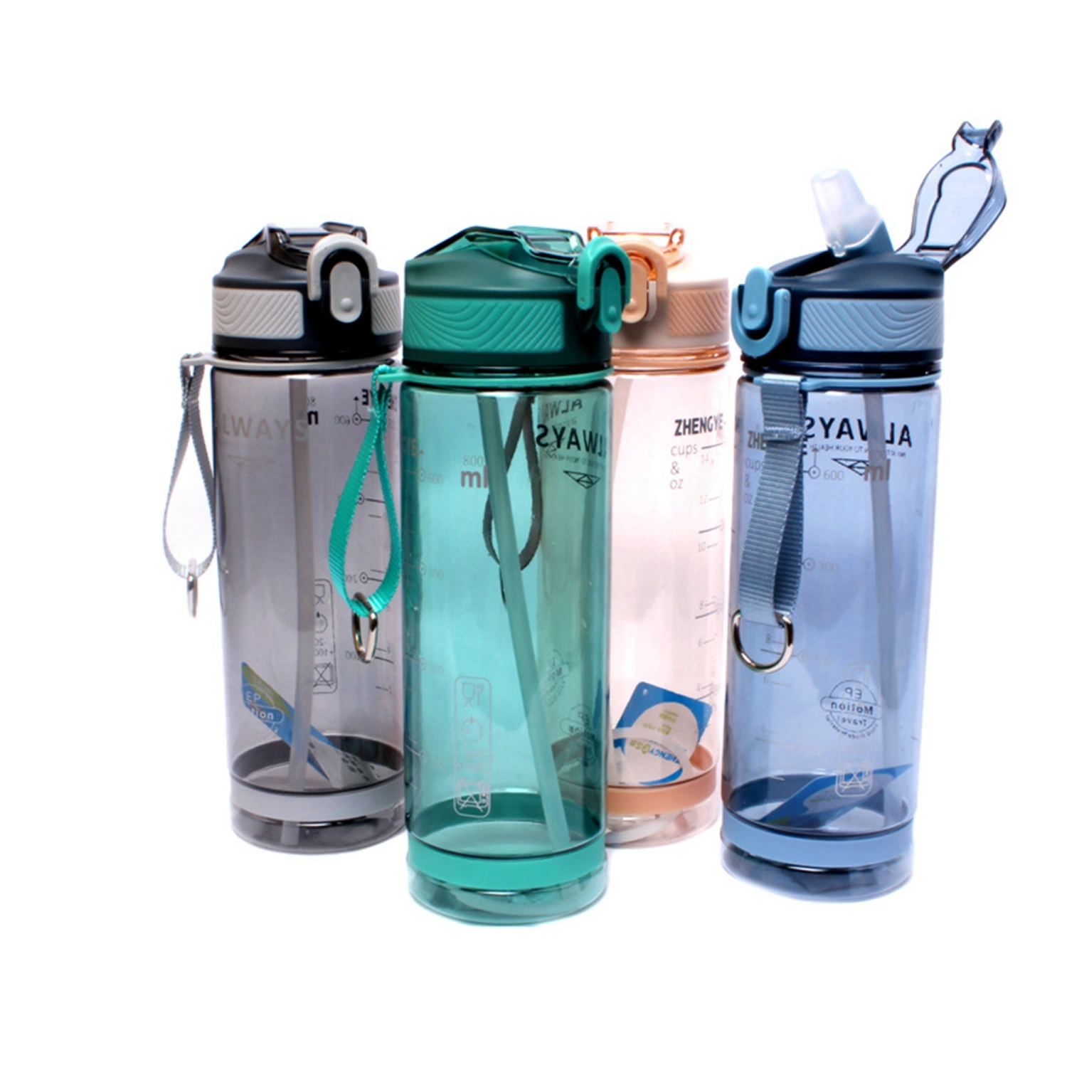 Large-capacity Sports Water Bottle Straw Cup Fitness Water Bottle