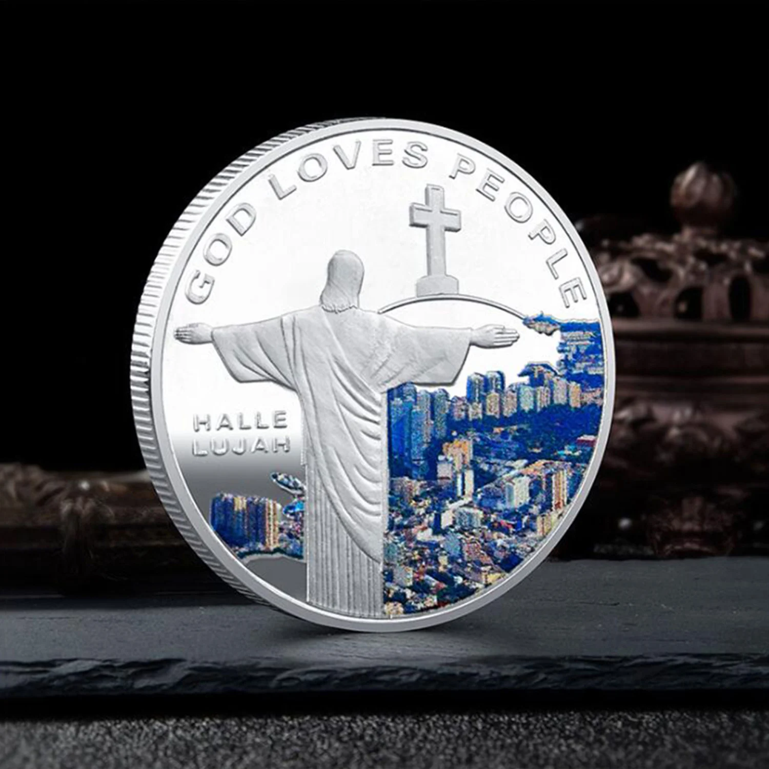 Commemorative Coin, Jesus Pattern Iron Collectible Coins Souvenir Gift