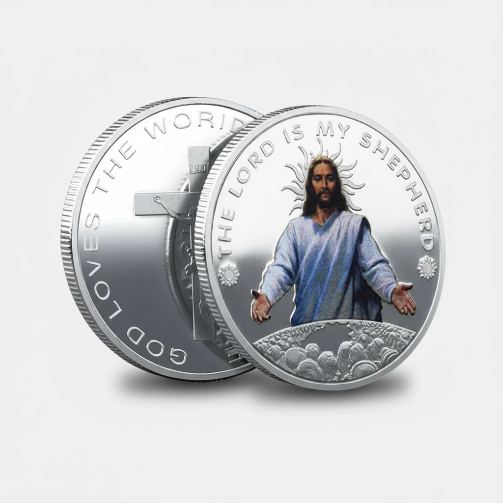 Commemorative Coin, Jesus Pattern Iron Collectible Coins Souvenir Gift