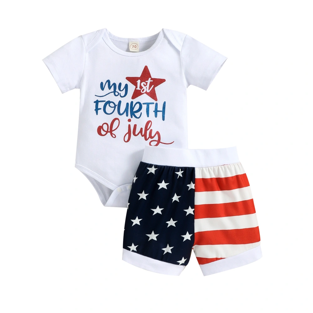 Infant Boys Summer Clothes Outfits Letter Print Romper Shorts Suit