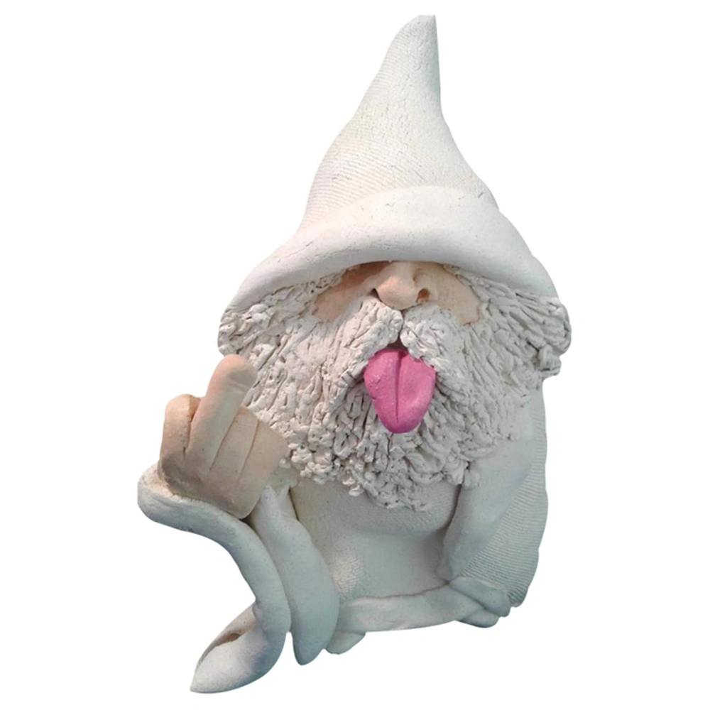 Garden Gnome Statue, Funny Smoking/Big Tongue Gnome Figurine for Home