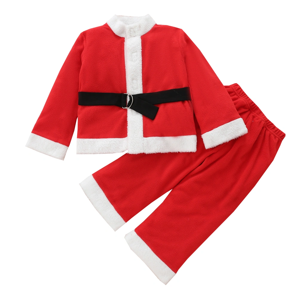 Children’s Cartoon Santa Claus Long Sleeve Coat and Long Pants Set