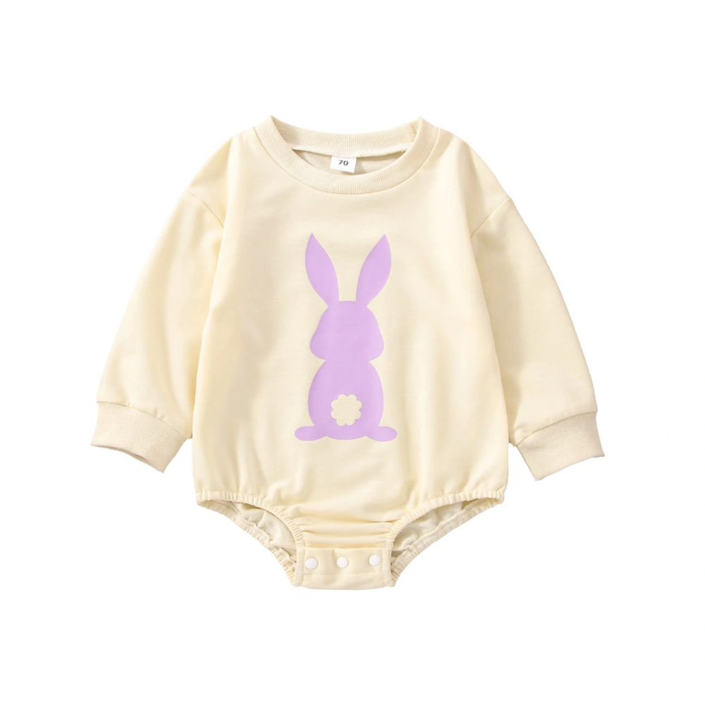 Boy Girl Romper Long Sleeve Round Neck Cartoon Easter Romper 