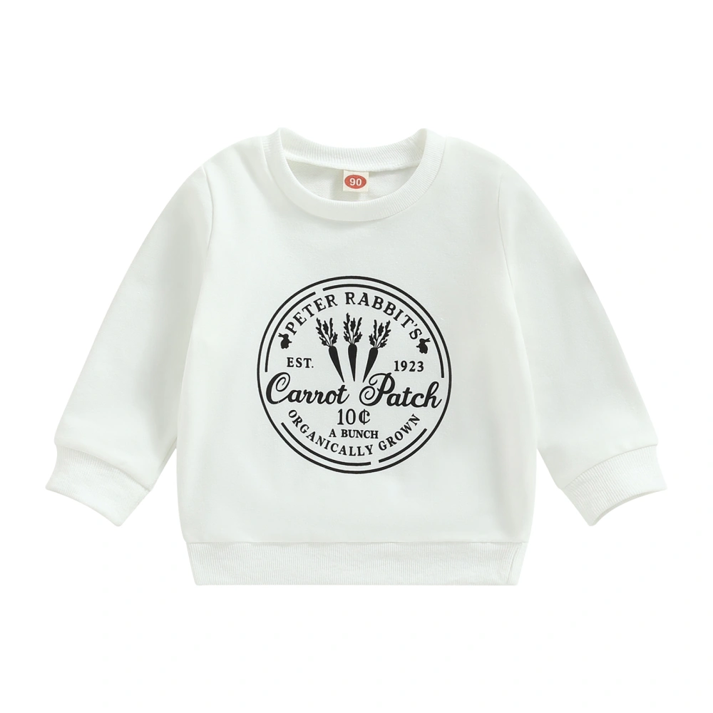 Easter Kids Sweatshirts Rabbit Letter Print Long Sleeve Pullovers