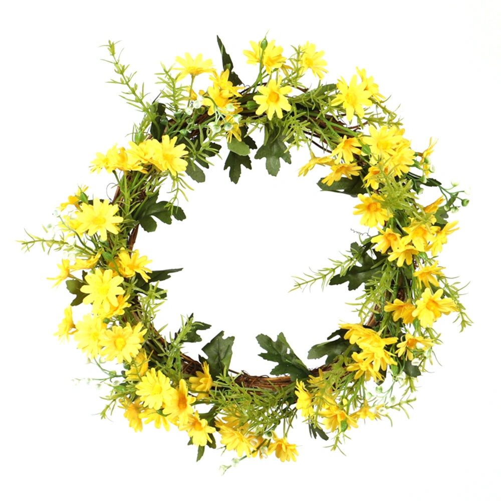 Daisy Wreath Artificial Flower with Leaves Hanging Decoration