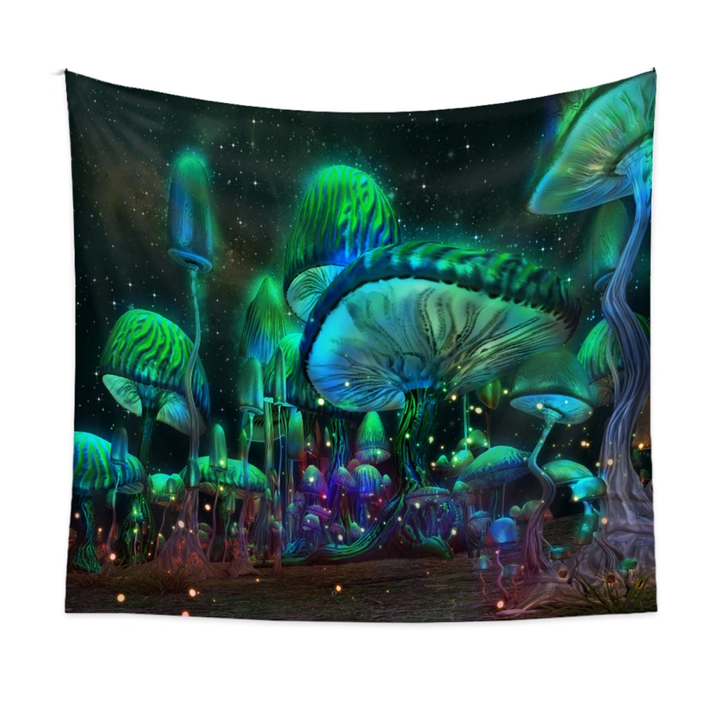 Psychedelic Tapestry, Sun Moon Flower Mushroom Forest Tapestry