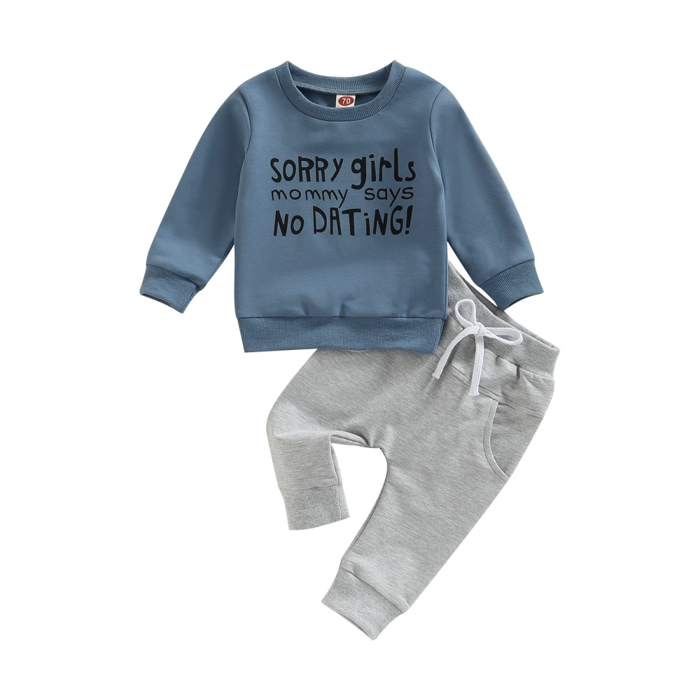 Toddler Baby 2Pcs Fall Outfits, Letter Pullover and Pocket Pants Set