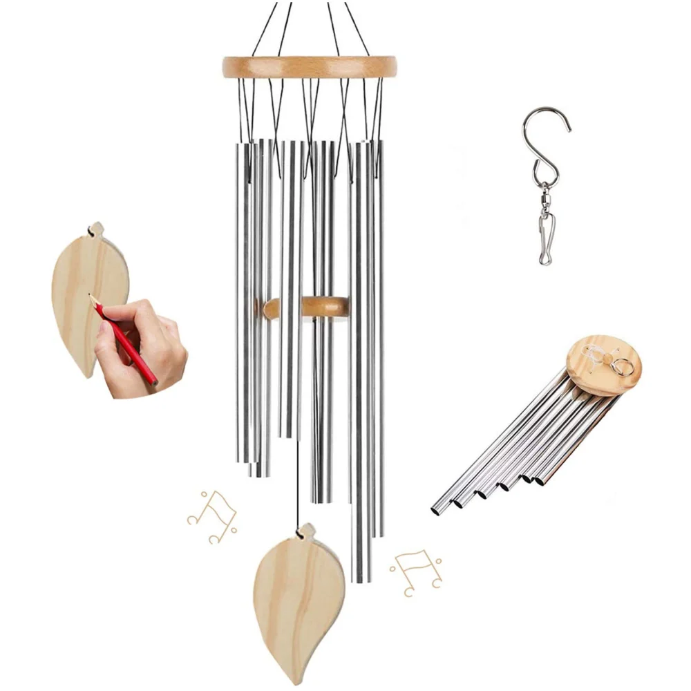 Outdoor Wind Chimes, Memorial Wind Chimes with 6 Aluminium Tubes