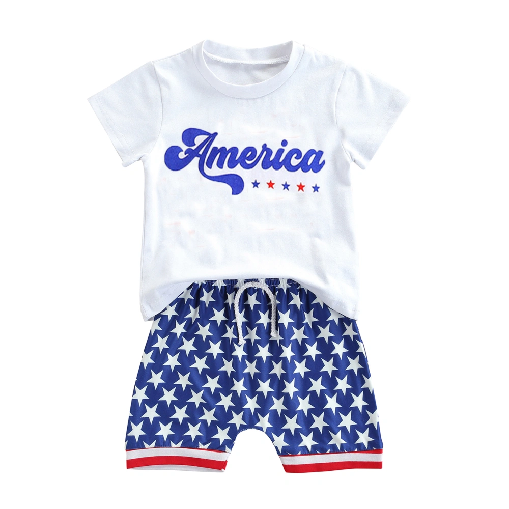 Independence Day Baby Clothes Suits Letter Print T-Shirts Shorts