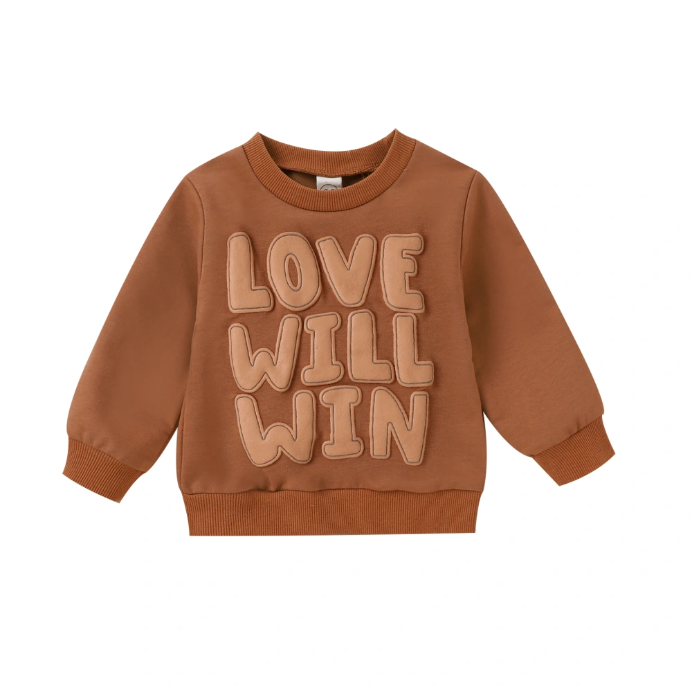 Toddler Baby Pullovers, Long Sleeve Letter Embroidery Sweatshirts