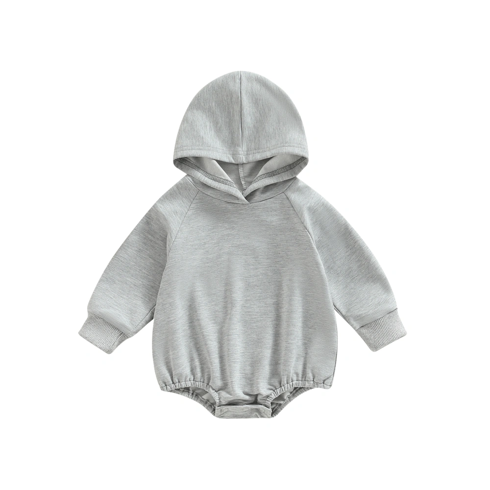 Infant Baby Spring Autumn Romper, Solid Long Sleeves Hood Jumpsuit