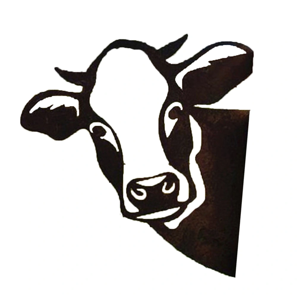 Peeping Cow, Metal Artwork Funny Silhouettes Rustic Farmhouse