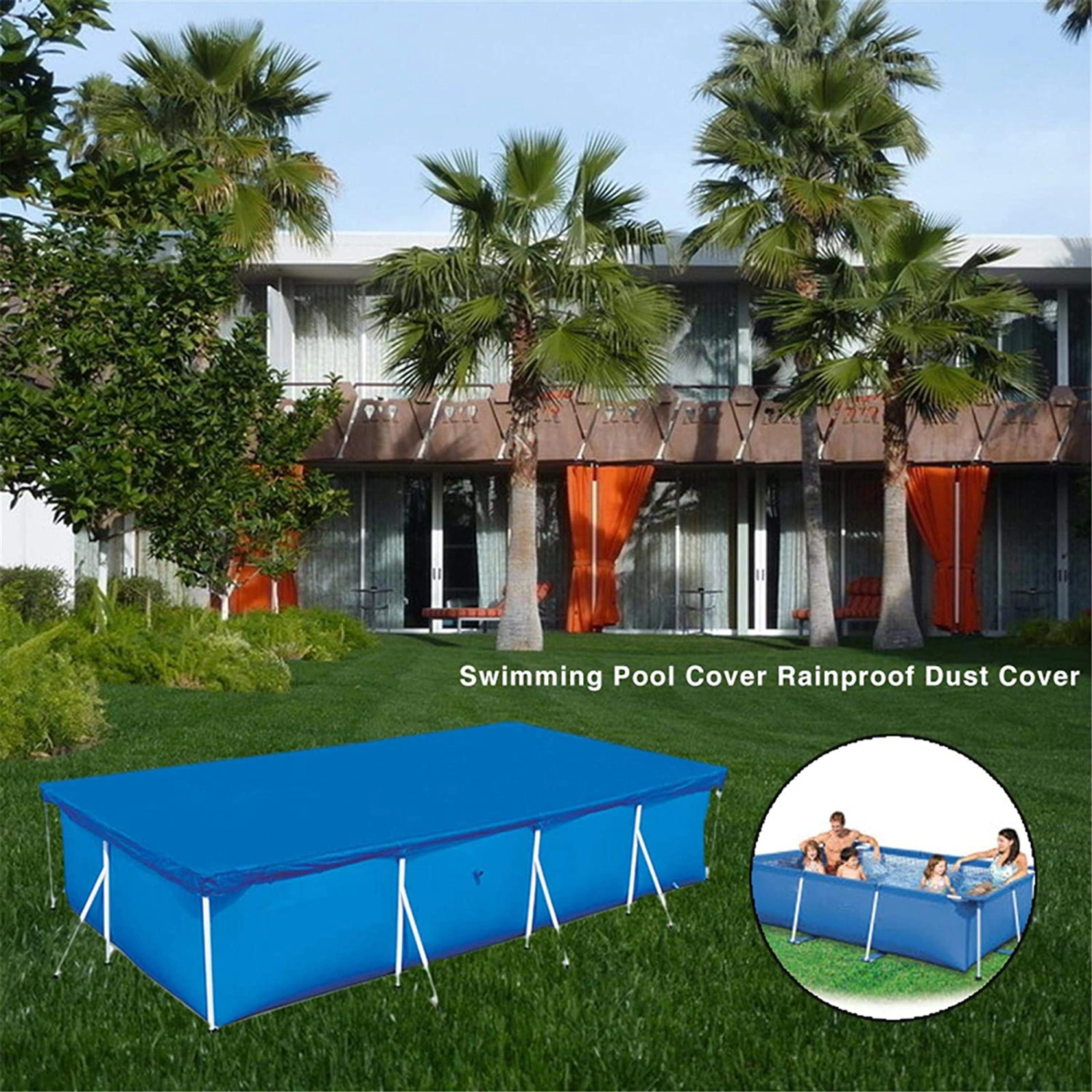 Rectangular Pool Cover, Dustproof Rainproof Swimming Pool Cover Cloth