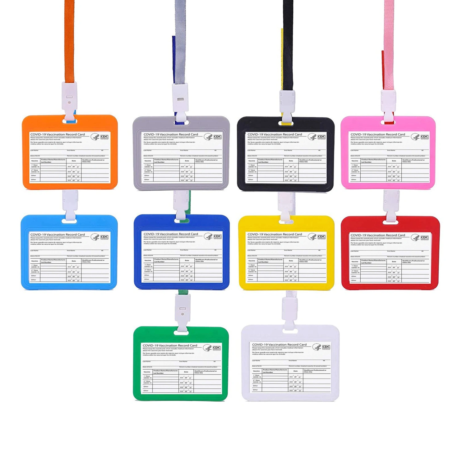 Card Cover with Lanyard, Horizontal Double-sided Badge Holder