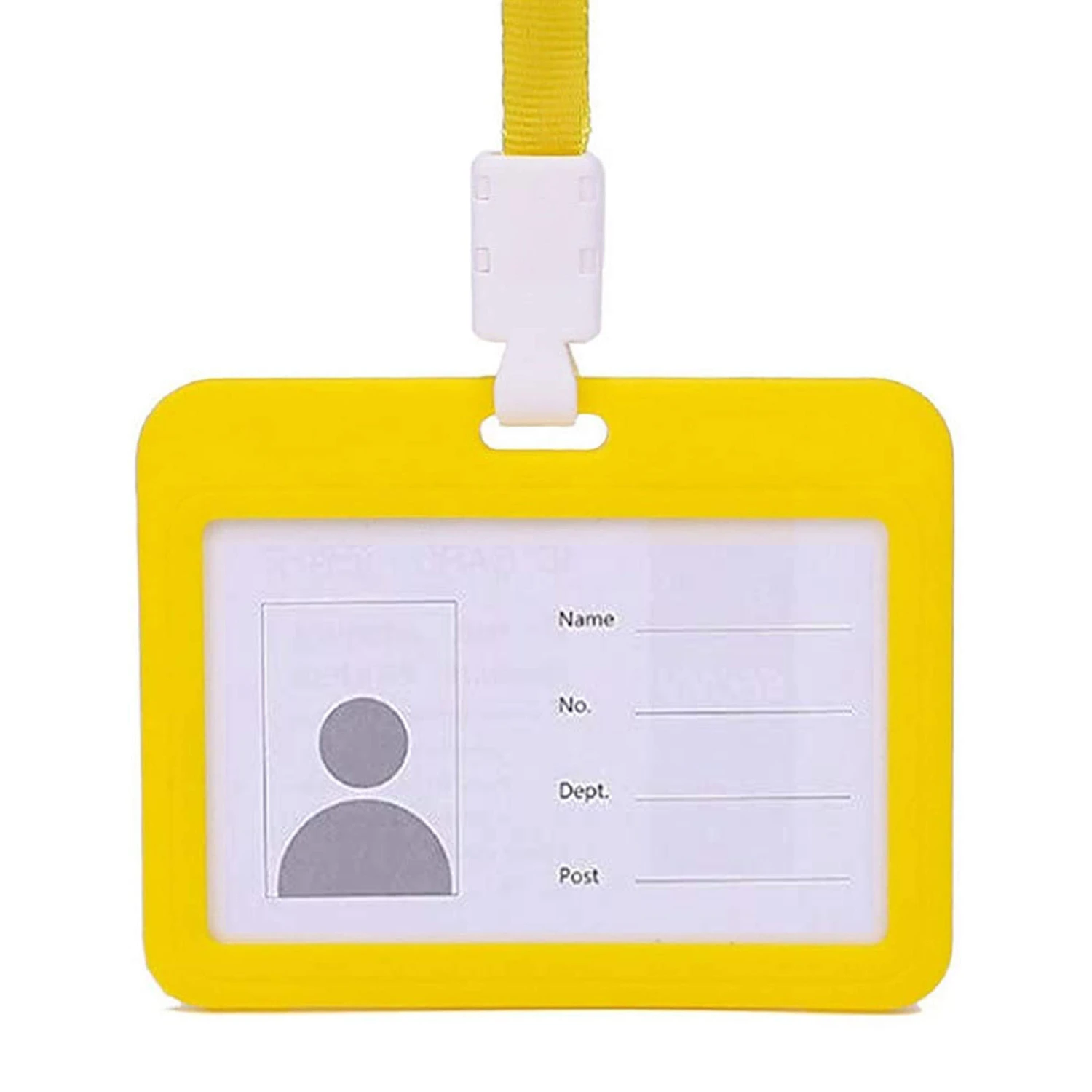 Card Cover with Lanyard, Horizontal Double-sided Badge Holder
