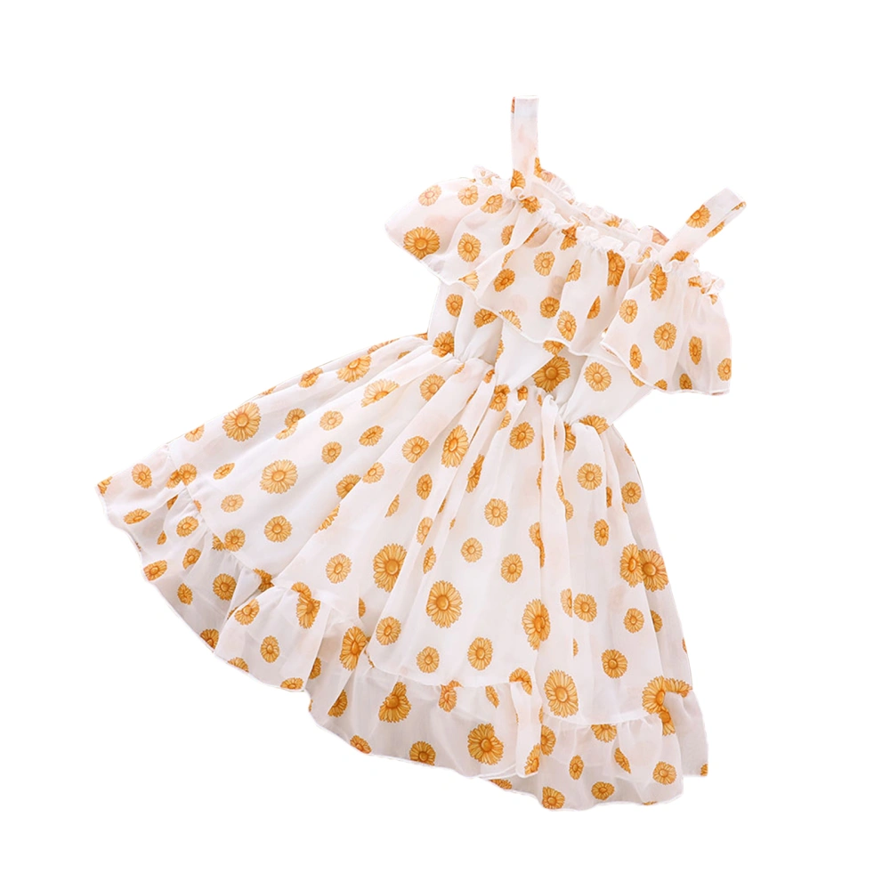 Kids Baby Girls Fashion Off Shoulder Floral Print Dress Stylish Dress