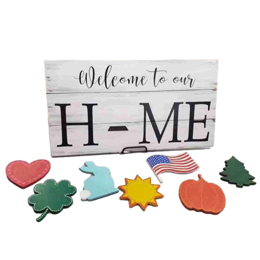 Family Sign, Welcome to Our Home with 7 Interchangeable Pieces