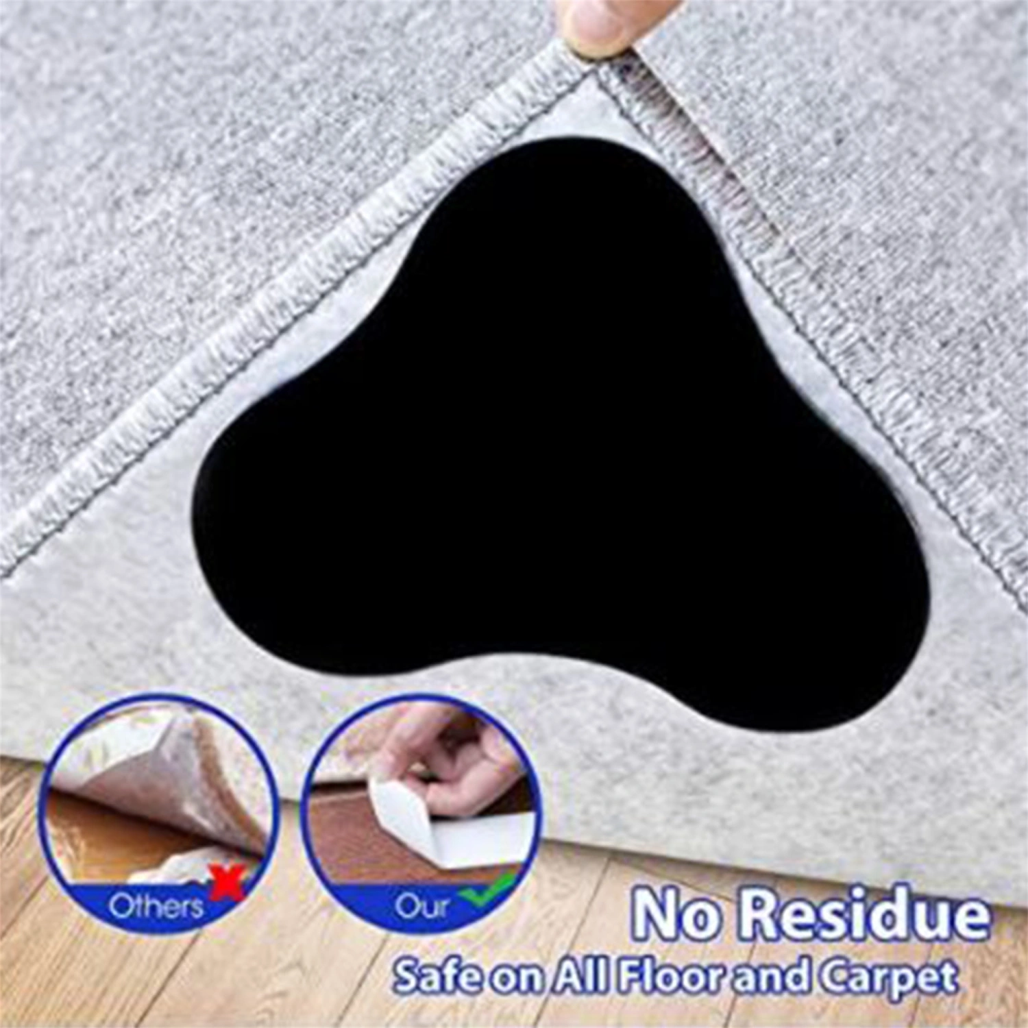Rug Gripper Set, Anti-slip Reusable Double Sided Adhesive Tape
