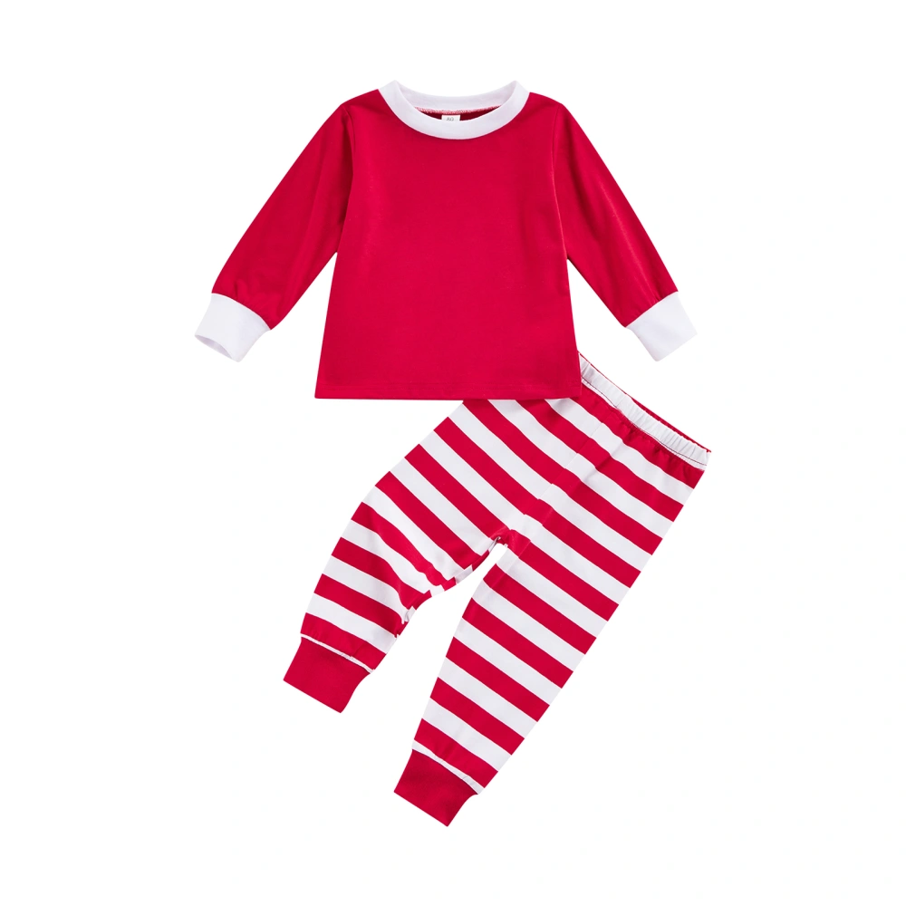 Fashionable Kids Pajamas, Long Sleeve Tops Elastic Waist Pants