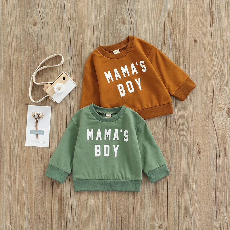 Baby Pullover Warm Long-sleeved Round Neck Letter Print Design Sweater