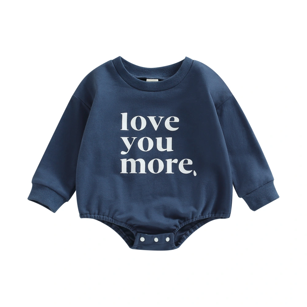 Infant Romper Sweatshirts Letter Print Long Sleeve Crew Neck Jumpsuit