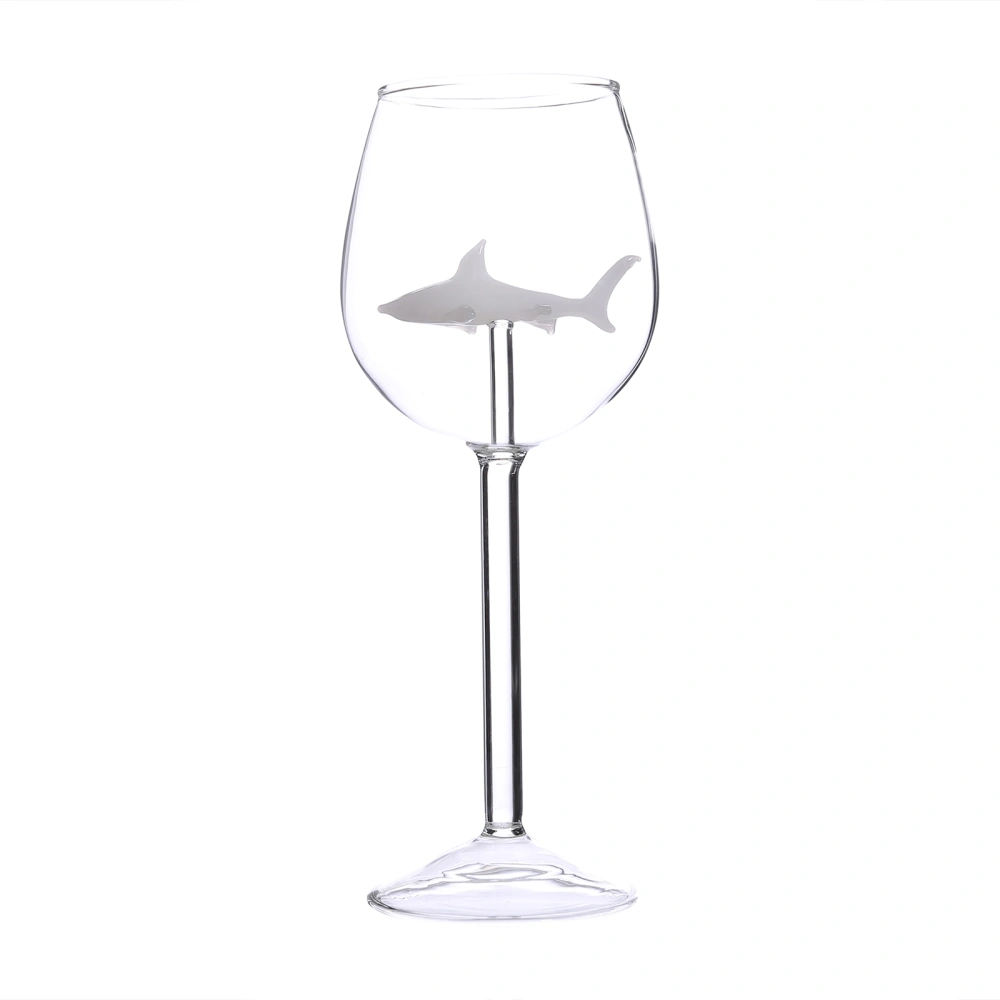 Wine Goblet, Shark Creative Shape with Long Stem Glass Accessory