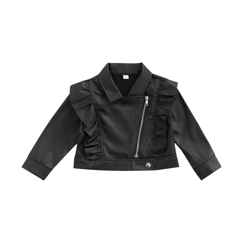 Baby Zipper Jacket with Ruffle Decoration, Lapel Version Clothing