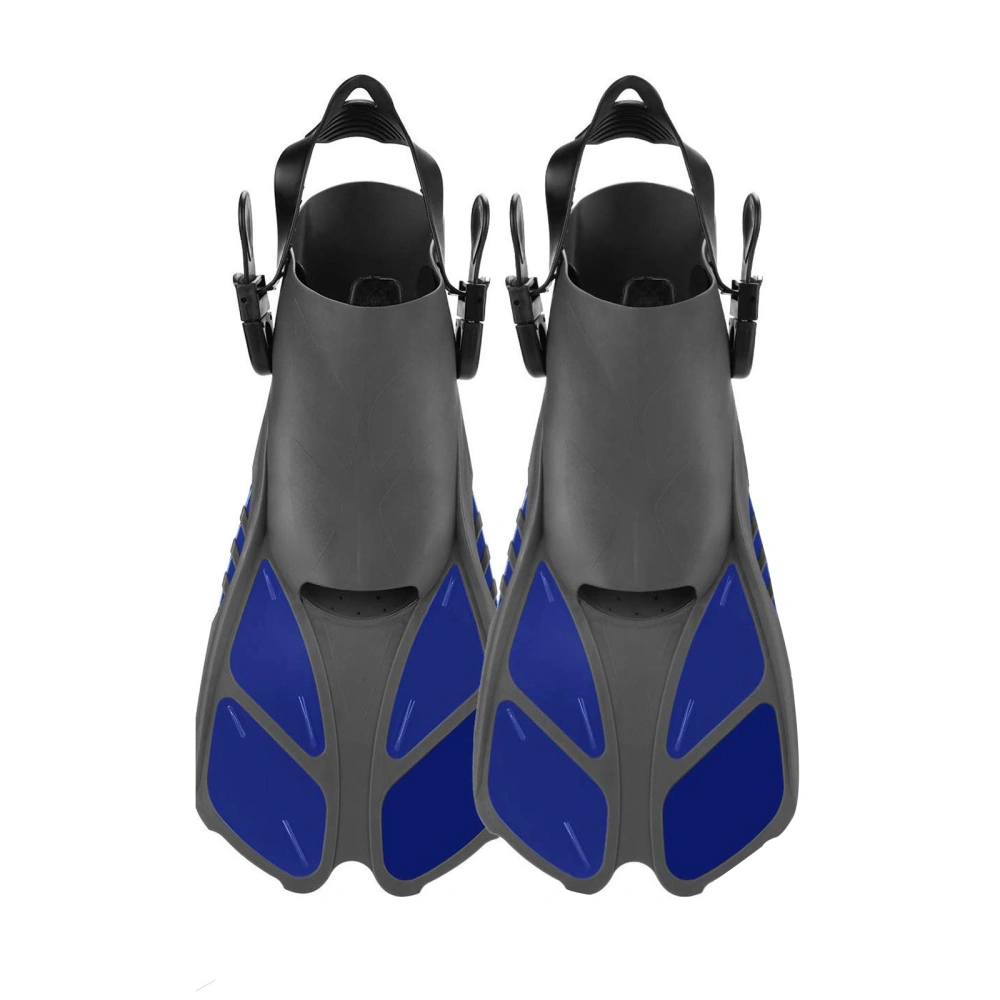 Snorkel Fin Set, Adjustable Strap Diving Flippers with Mesh Bag