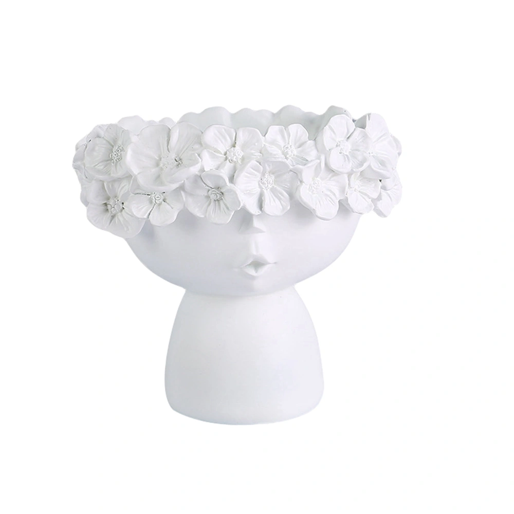 Wreath Girl Flower Vase, Nordic Desktop Sculpture Succulent Planter