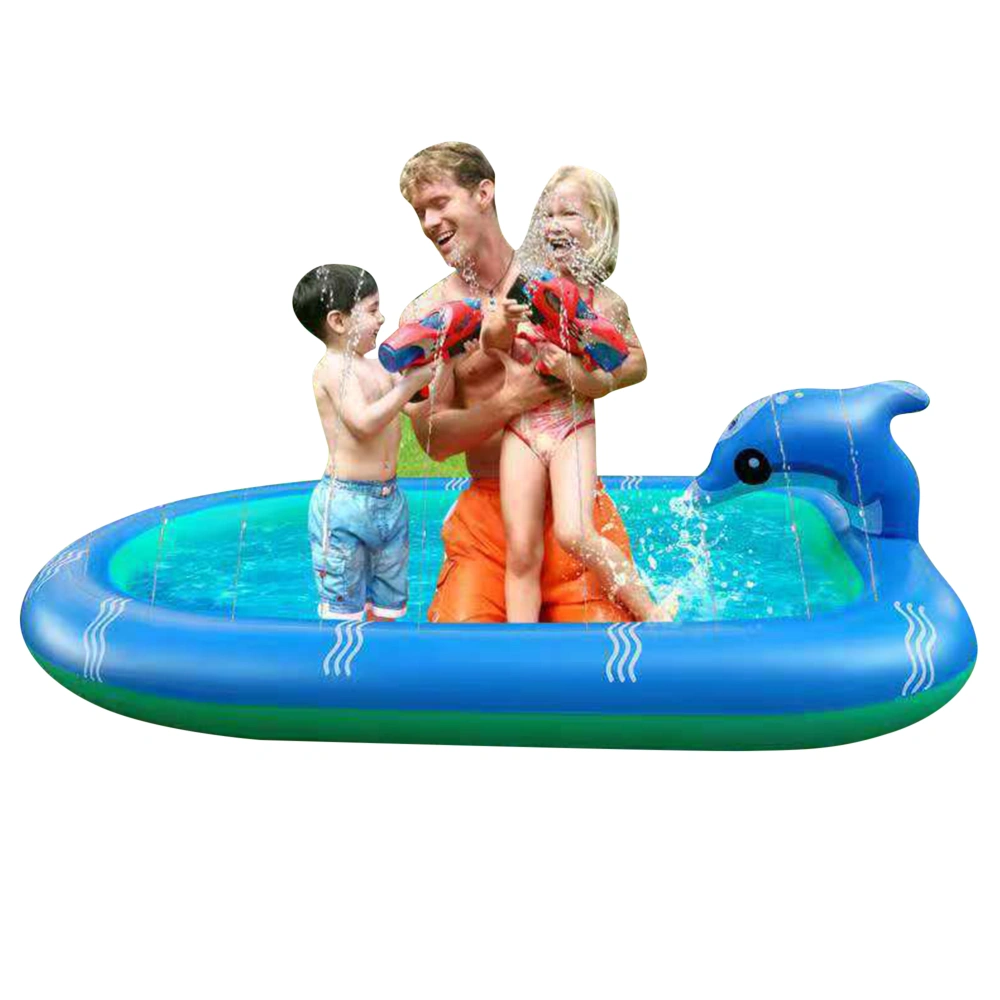 Dolphin Inflatable Pool with Water Spray Function Cartoon Tool