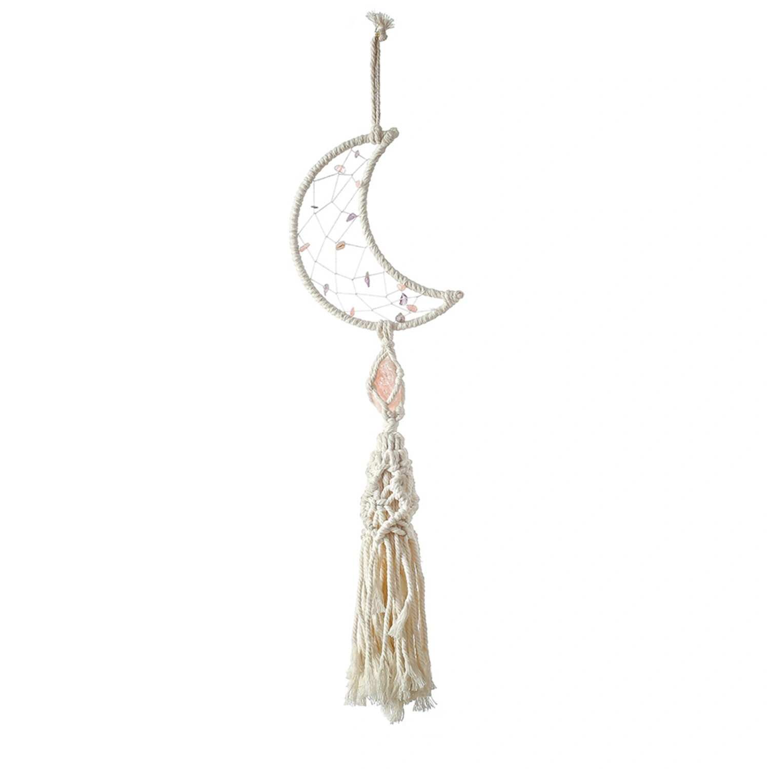 Dream Catcher Pendant, Moon Decoration Woven Bohemian Style