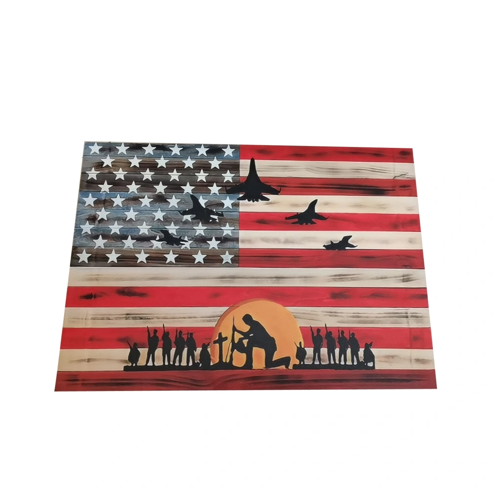 American Flag Kneeling Soldier, Independence Day Decoration