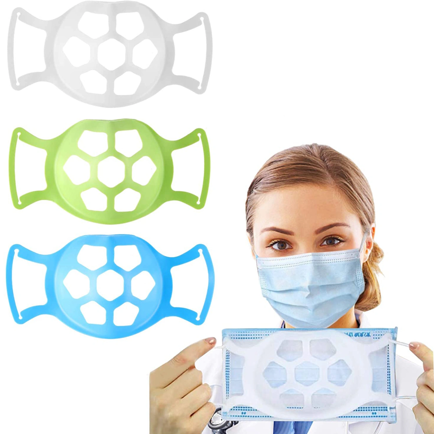 Foldable Face Mask Brackets, 3D Washable Mask Inner Support Frame