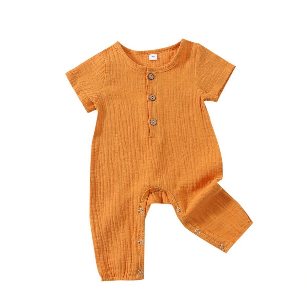 Infant Baby Girls Boys Romper Solid Color Short Sleeve Bodysuit