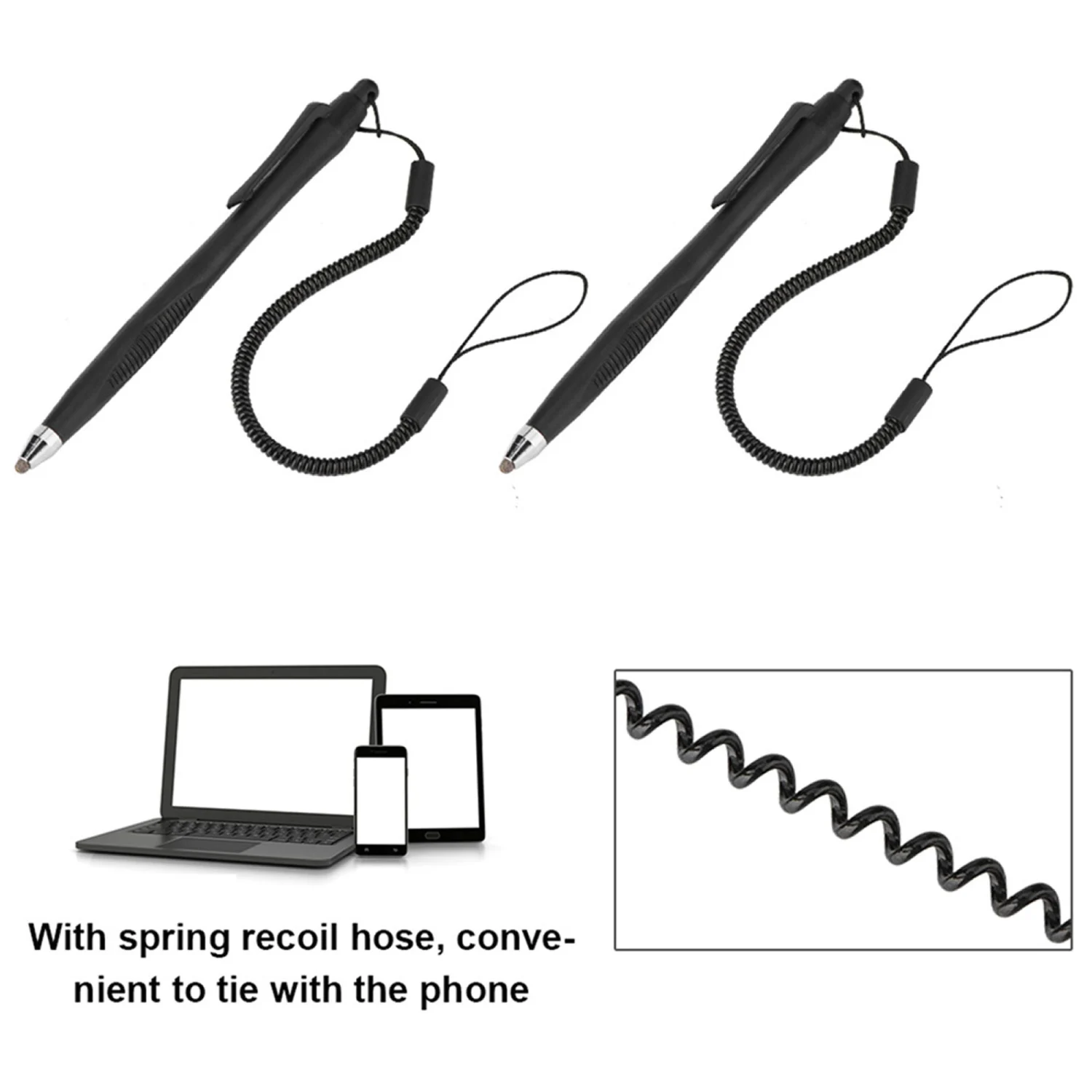 Portable Writing Drawing Touch Screen Stylus for Phone Tablet 2Pcs
