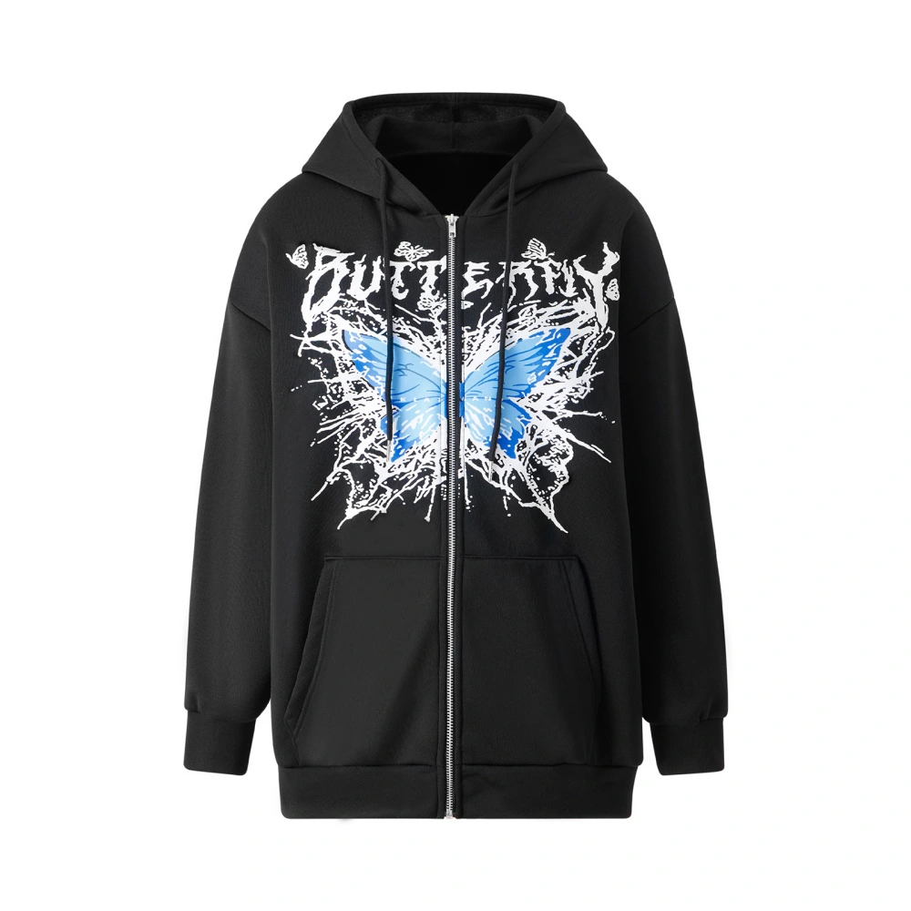 Women Hoodie, Long Sleeve Hooded Butterfly Print Casual Sweatshirt