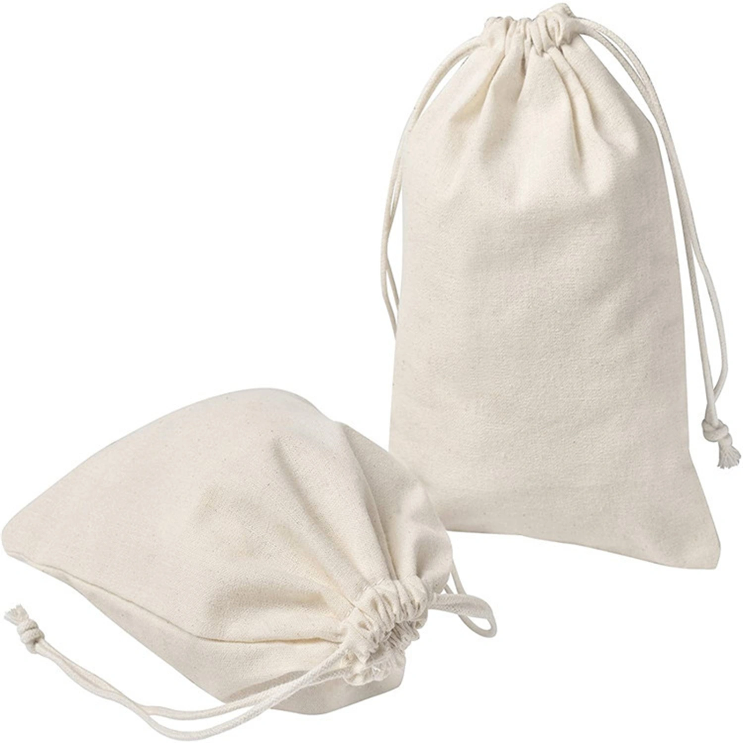 Linen Packaging Bag Adjustable Drawstring DIY Reusable Storage