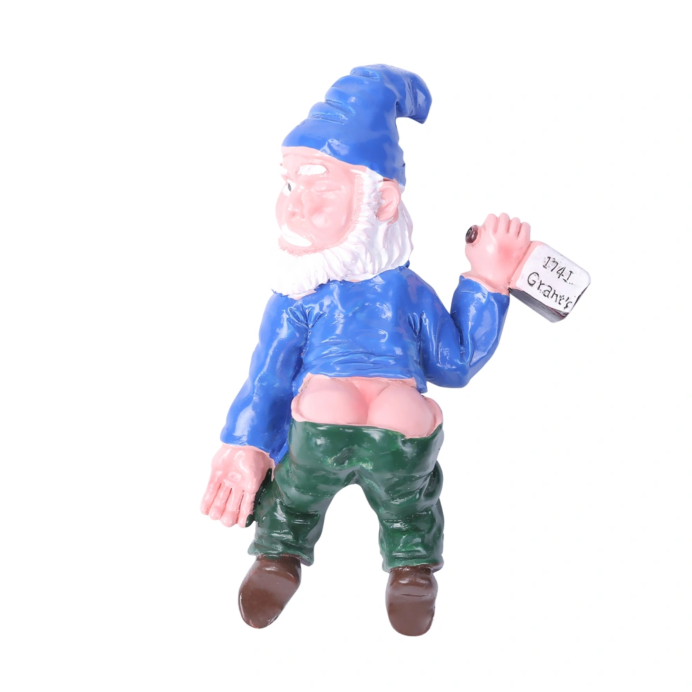 Garden Gnome Figurine, Funny Drunk Gnome Statue Mini Dwarf Ornament