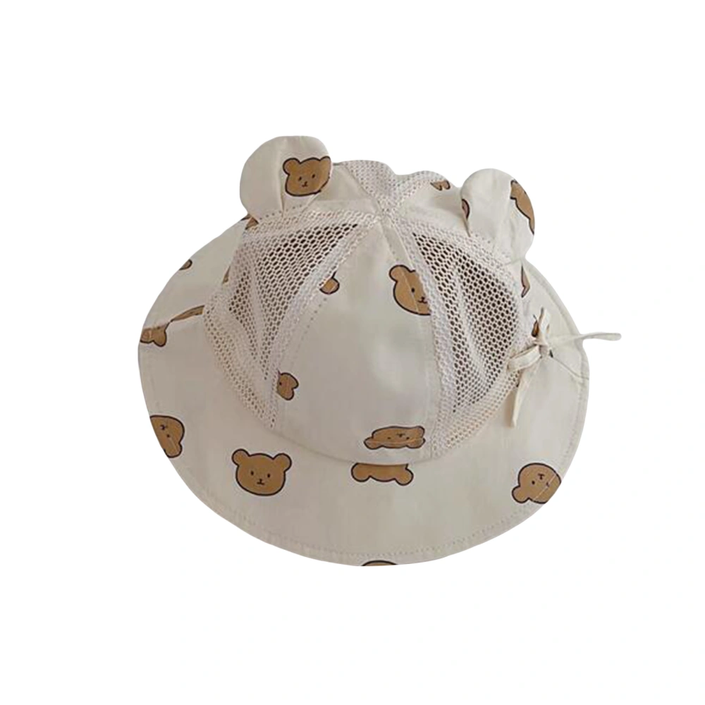 Baby Summer Mesh Bucket Hat Wide Brim Animal Print Fisherman Hat