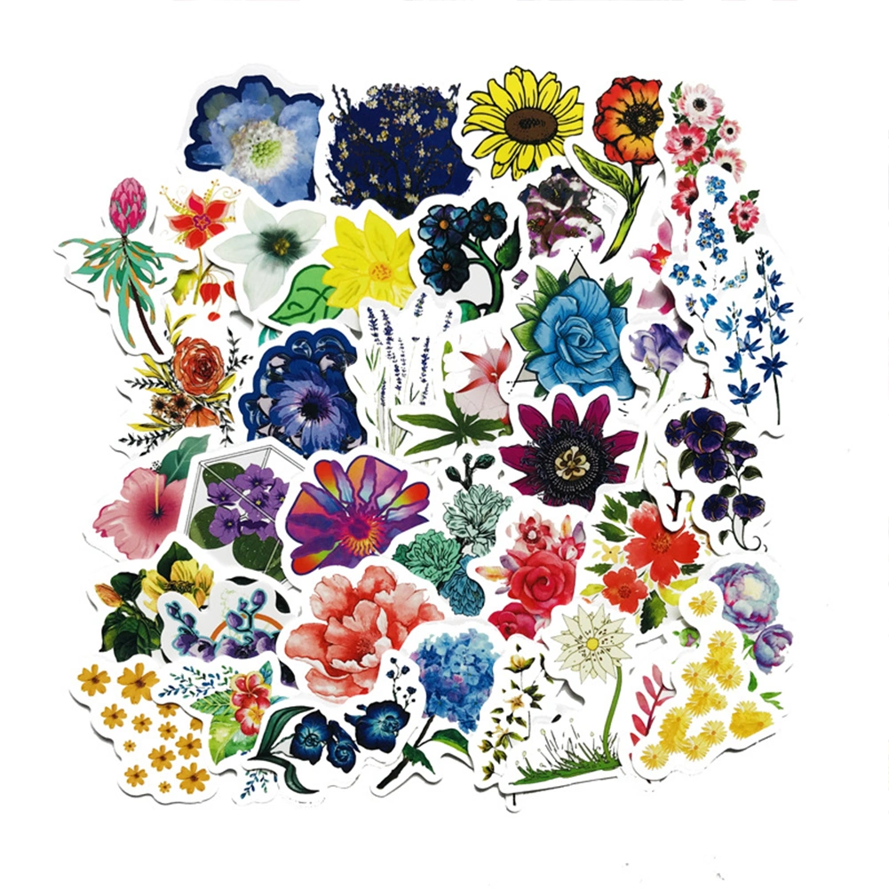 Beautiful Flower Vinyl Stickers, Cute Leaf Graffiti Waterproof Decals